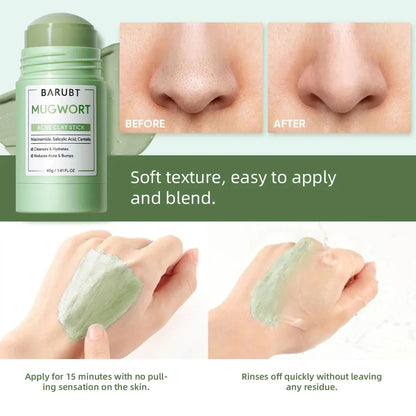 Remove Blackhead Mugwort Solid Mask Cleans Pores Stick Facial Blemish Black Dots Shrink Pores Korean Skin Care Cosmetics Gift