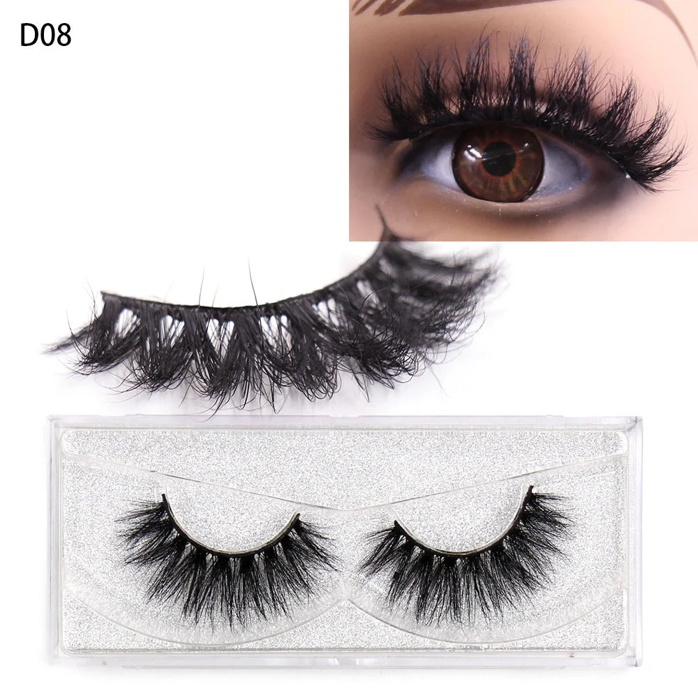LEHUAMAO 3D Mink Eyelash Fluffy Cross Thick Natural Fake Eyelashes Lashes Dramatic Makeup Eye Lashes Handmade False Eyelash