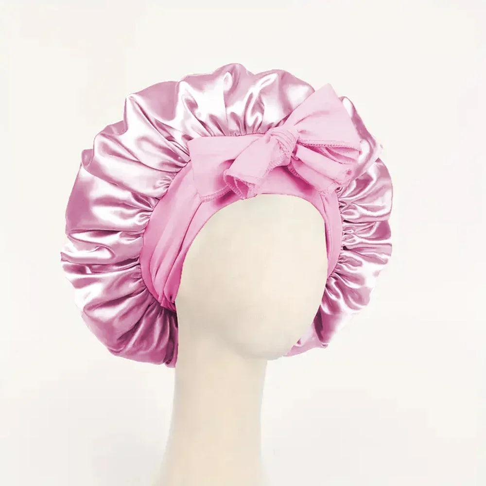 2026 Adjustable Silk Satin Bonnet for Sleeping Hair Bonnet with Tie Band Bonnets for Women Men Hair Protection