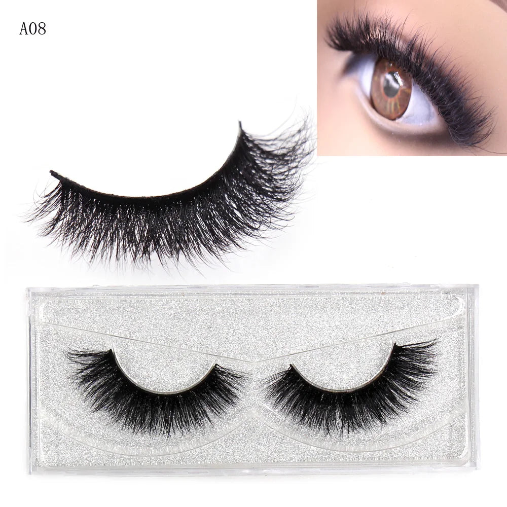 LEHUAMAO 3D Mink Eyelash Fluffy Cross Thick Natural Fake Eyelashes Lashes Dramatic Makeup Eye Lashes Handmade False Eyelash