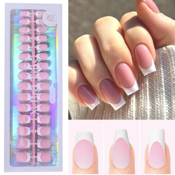 150/160pcs Short Square Fake False Nails Tips Soft Gel Press On Nail Artificial French y2k Nail Supplies for Women Manicure Tool
