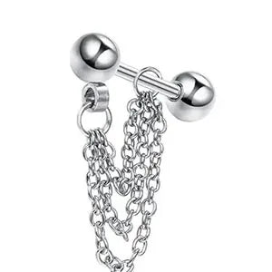 Drperfect Stainless Steel Stud Earrings for Women Men Star Moon Snake Cartilage Screw Back Earring Helix Piercing Jewelry