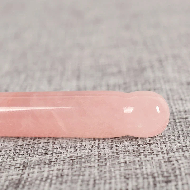 2Pcs Massage Eye Sticker Natural Rose Quartz Face Body Crystal Mineral Stone Massager Health Skin Care Gua Sha Tool Lifting Wand