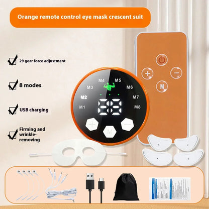 EMS Facial Massager with Low-Frequency Pulse - Rechargeable V-Shape Firming & Contouring Device for Eye Care and Face Lifting