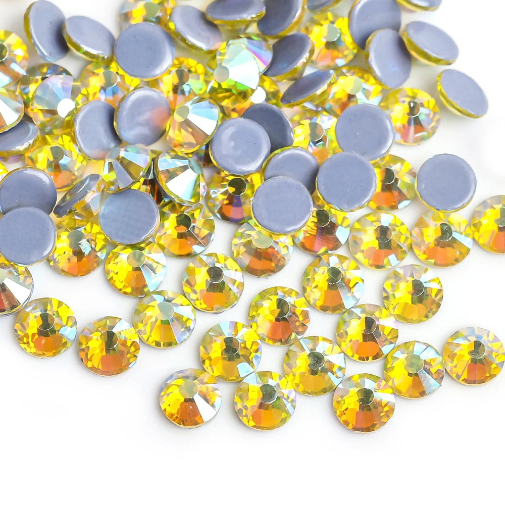SS16 SS20 Glitter стразы Crystal Hotfix Rhinestones 1440pcs/pack Crystal AB Hot Fix Rhinestone for Apparel Wedding Dress E7021