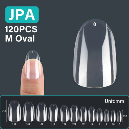 120Pcs Almond False Nail Tips Extension System Soft Gel Stiletto Square Oval French Fake Nail Extension Tips Press On Nail Tips
