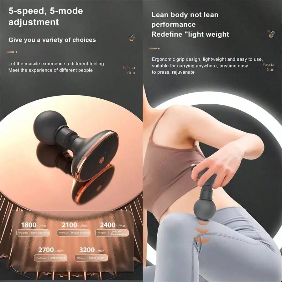 Electric Massage Gun Portable Mini Neck Back Massage Gun Deep Tissue Vibration Relief Massager Fitness For Muscle Relaxatio