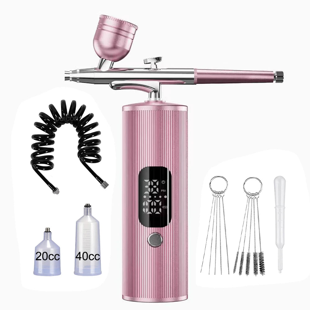 Airbrush Nail with Compressor Cordless Mini Airbrush Nail Kit Portable Electric Mini Spray Gun Multifunctional beauty device