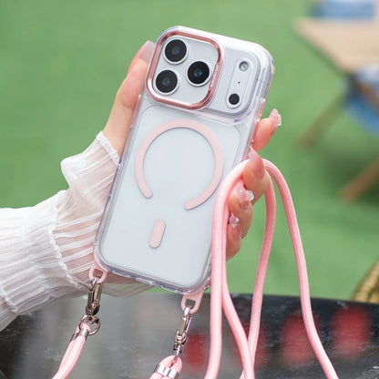 Necklace Strap Cord Rope Magnetic For Magsafe Clear Case For iPhone 17 Pro Max 11 12 13 14 15 16 Plus Removable Lanyard Cover