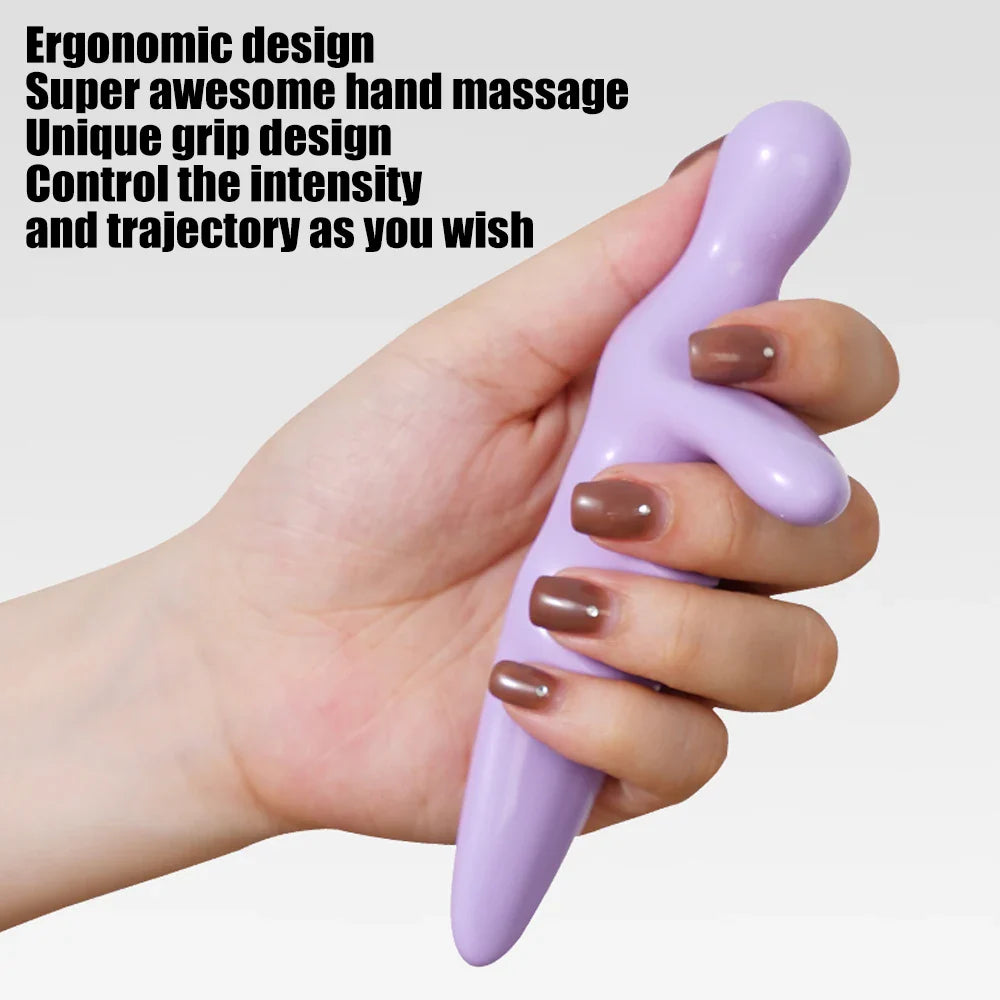 Purple T-Acupressure Massager Thumb Finger Press Trigger Point Relief Fatigue Full Body Deep Hand Held Reflexology Tool Relaxed