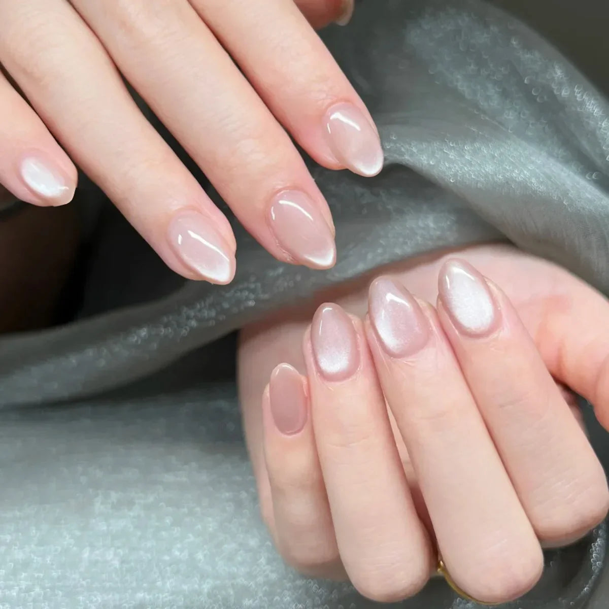 24pcs/Box Long Coffin False Nails Art Rose with Glue Wearable Nude Pink White Color Jelly Nails Tips Full Cover Press on Nails