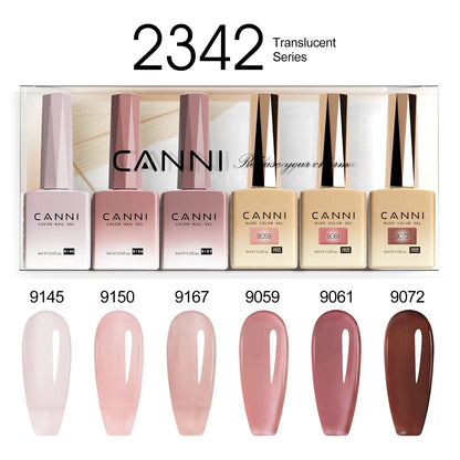 CANNI Nail Gel Polish Set HEMA TPO FREE Jelly Nude Color Rubber Base UV Construction Gel Semi Permanent Soak off UV LED Gel Nail
