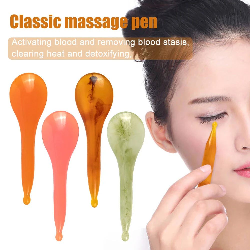 1pcs Natural Jade Stick Stone Gua Sha Facial Massage Acupunctur Point Pen Chinese Medicine Guasha Beauty Messager Tool