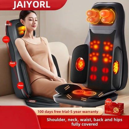 Massage Seat Cushion with Heat Full Body Vibration Warmer Back Massager for Chair Pad Kneading Christmas Gifts for Women Men Hom