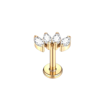 1Pc G23 Titanium Ear Tragus Cartilage Helix Daith Piercing Stud Earrings for Women Internal Thread Labret Piercing Lip Ring 16G