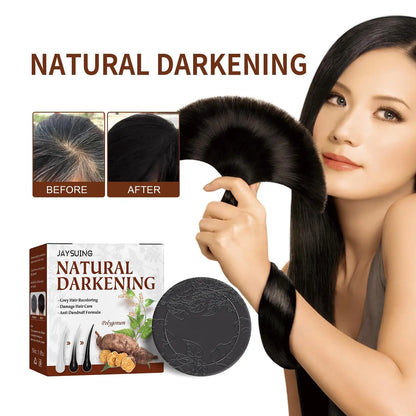 1/3/5/10Pcs Hair Darkening Shampoo Bar Natural Organic Polygonum Essence Hair Darkening Shampoo Bar Soap Mild Formula Hair Care