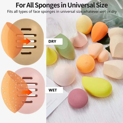 Makeup Sponge Holder Shatterproof Eco-Friendly Silicone Beauty Make Up Blender Case for Travel Gift for Women Girls