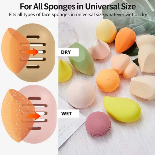 Makeup Sponge Holder Shatterproof Eco-Friendly Silicone Beauty Make Up Blender Case for Travel Gift for Women Girls