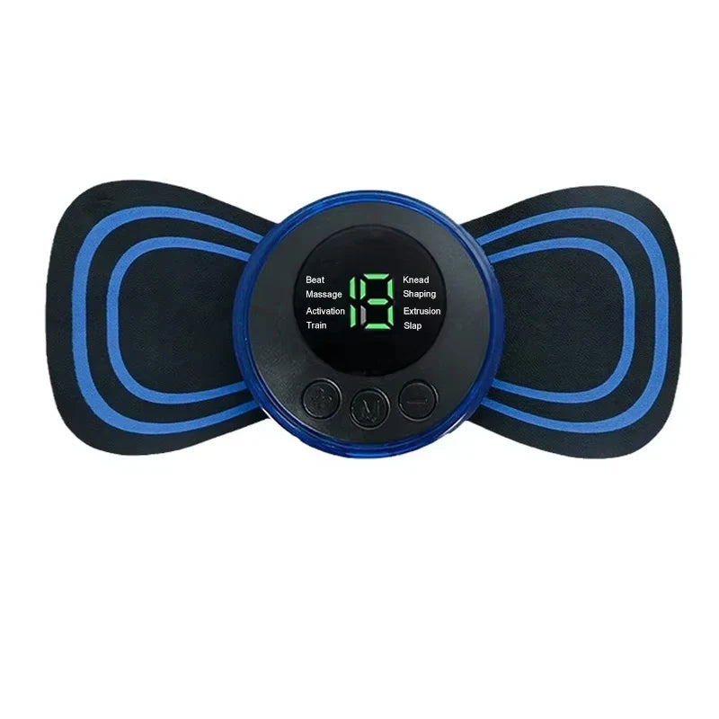 Portable Mini Massage Pad Muscle Pain Relief Micro Current Relieve Fatigue Rechargeable 8 Modes 19 Levels Slim Gel Massage Pad
