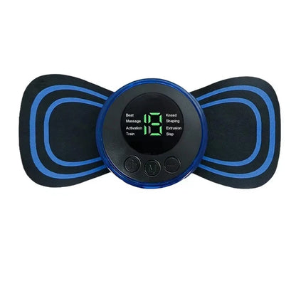 Portable Mini Massage Pad Muscle Pain Relief Micro Current Relieve Fatigue Rechargeable 8 Modes 19 Levels Slim Gel Massage Pad