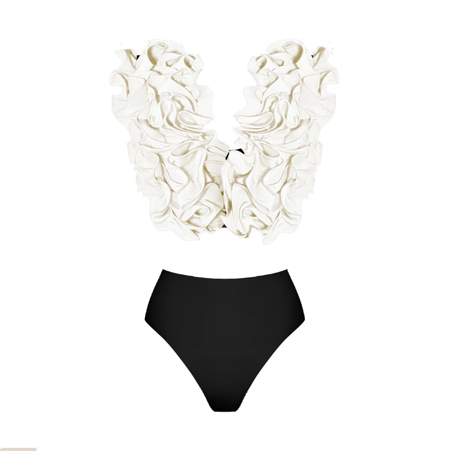 2025 Solid Red Flower One Piece Swimsuit Luxury Women Swimwear Sexy Swim Suit Deep V Monokini Off Shoulder Bodysuit Bathingsuit