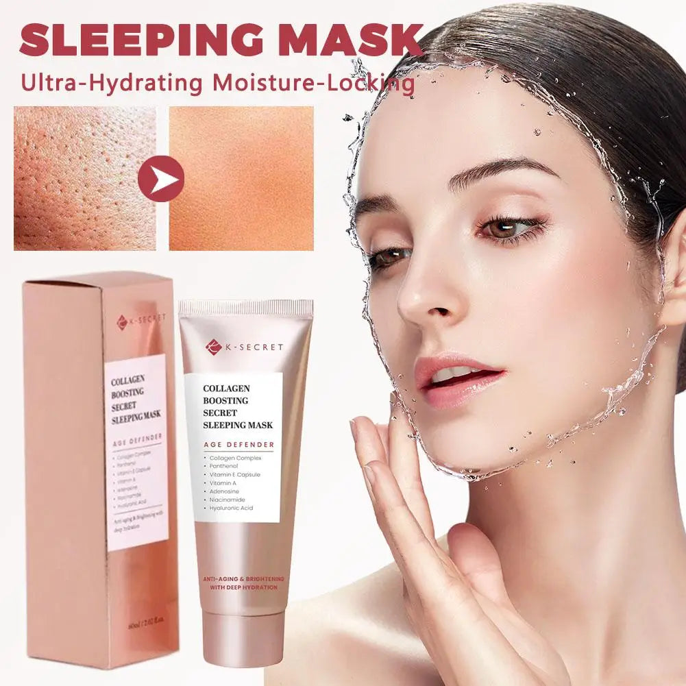 K-SECRET Korean High-End Collagen Sleeping Mask - Gently Cleansing Deeply Hydrating Moisturizing Facial Mask Luxury Skincare