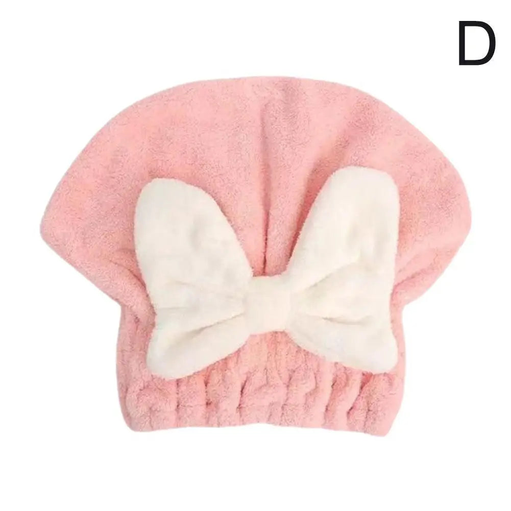 Microfiber Drying Hair Caps For Women Girls Quick Dry Hair Towel Turban Hat Bathing Soft Hair Towel Wrap With Cute Butterfly Bow