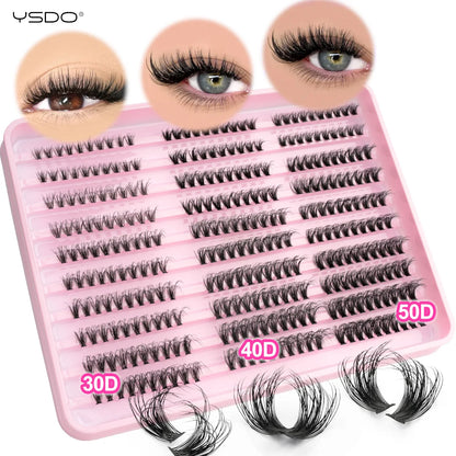 YSDO 10/14 Rows Natural Eyelash Extension Premade Volume Fans Individual Lashes Mink False Eyelashes Cluster Lashes Makeup Cilia
