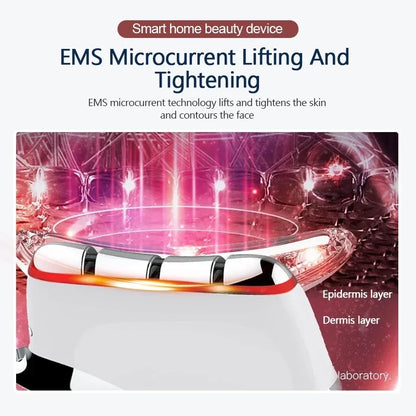 Facial Lifting Massager EMS Microcurrent High-Frequency Vibration Red Light Therapy Nutrition Import Slimming Skin Tighening