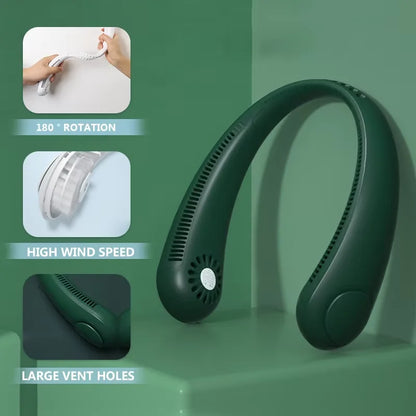 In Stock Hanging Neck Fan Portable Lazy Mini Bladeless Electric Fan Outdoor Kitchen Summer Cooling Artifact
