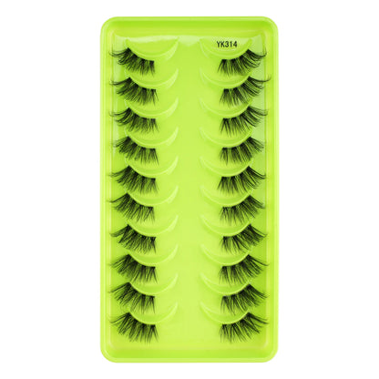 New Half Eyelashes 3/10Pairs Half Lashes Natural 3D Cat Eye Lashes Clear Stem False Eyelash Extension Makeup Faux Cils maquiagem