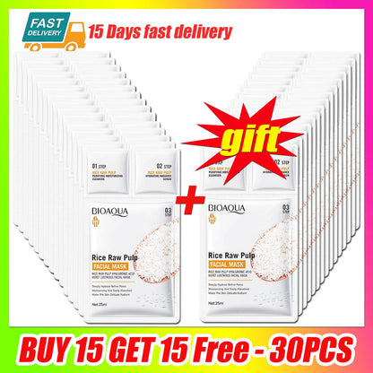 1/5/10/20/30pcs Rice Raw Pulp Collagen Facial Masks Cleanser Serum Moisturizing Firm Hydrating Face Mask Korean Beauty Skin Care