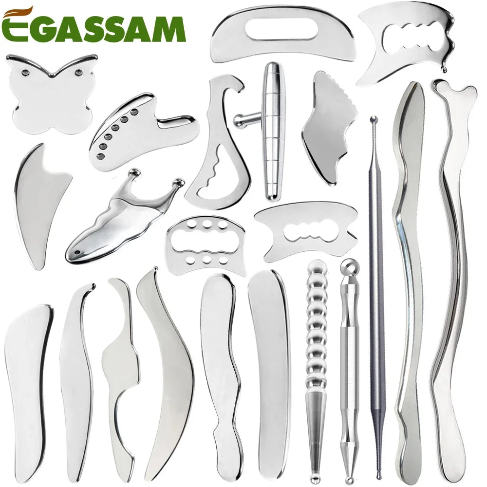 1Pcs Stainless Steel Gua Sha Scraper Physical Therapy Fascia Knife Myofascial Release IASTM Tools Physiotherapy Knife