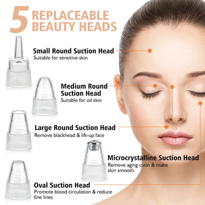 3 Suction Mode Blackhead Remover Face Cleansing Beauty Machine Dead Skin Remover Face Vacuum Blackhead Removal Skin Care Tool