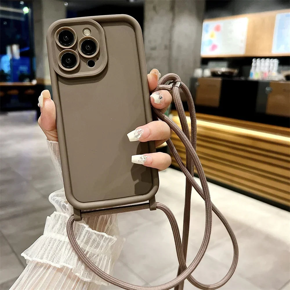 Crossbody Adjustable Lanyard Strap Rope Case For Xiaomi Redmi 14C Note 14 Pro Plus 4G 5G POCO X7Pro Silicone Cover