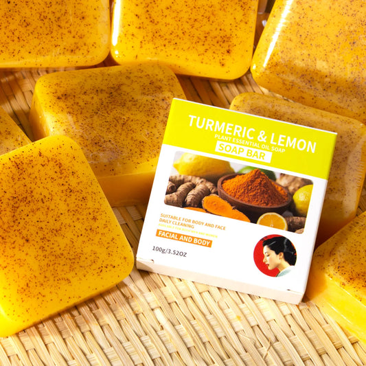 Lemon Whitening, Oil Control, Acne Removal, Ginger Yellow Soap, Natural Plant Essential Oil, Skincare, Handmade Scrubbing Soap