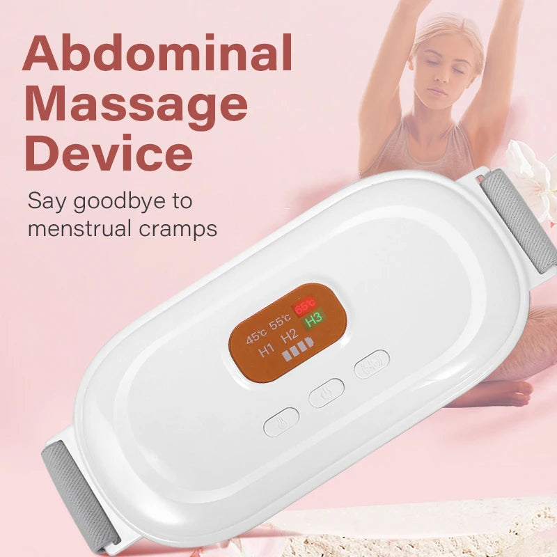 Electric Abdominal Massage Belt Uterus Warmth Hot Compress Vibration USB Charging for Women's Health Waist Warming Device