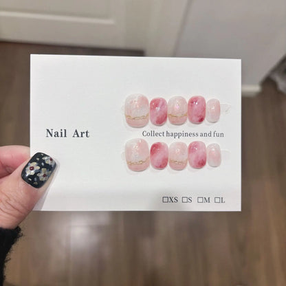 10pcs Love Cat Eye Handmade Press on Nails Simple Fake Nails False Nails Short Artificial Nail Накладные Ногти Uñas Postizas 네일팁