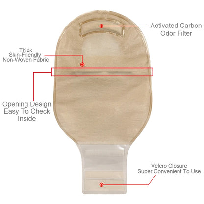 10barriers or 15bags+6barrier Ostomy Supplies Colostomy Bags Two Piece Drainable Pouches with hoop and look Ileostomy Stoma Care