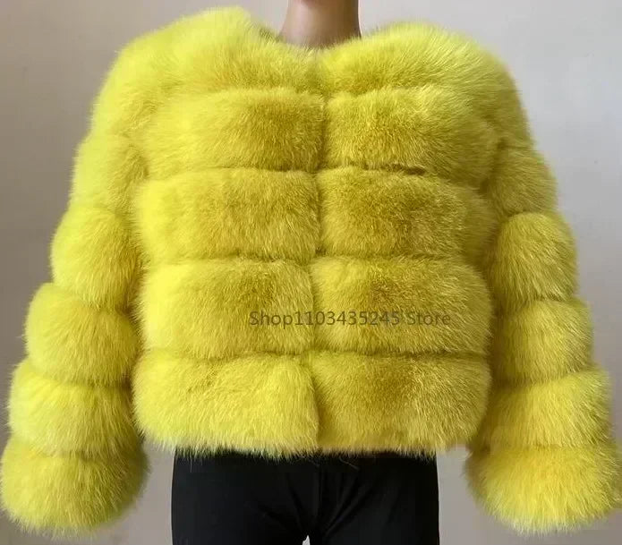 Women's Fashion faux fur coat super hot Autumn Winter women short Faux fox fur fluffy jacket high quality 5xl Ladies furry coats