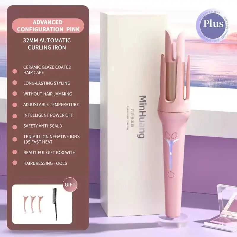 Automatic Curling Iron 32 mm Big Roll Anion  Ceramic Hair Curler 4-Speed Adjustable  Fast Heating Fashion Styling Tools