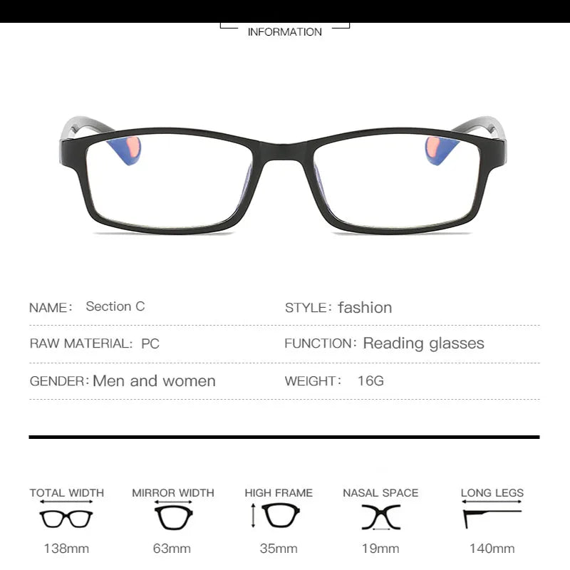 10 Pcs Reading Glasses Men Ultralight Anti Blue Light Presbyopia Eyeglasses Male Hyperopia Optical Eyewear Diopters +100 To+400