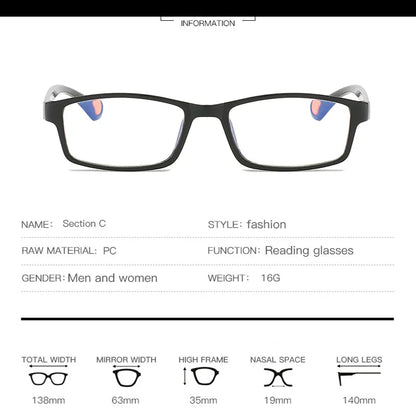 10 Pcs Reading Glasses Men Ultralight Anti Blue Light Presbyopia Eyeglasses Male Hyperopia Optical Eyewear Diopters +100 To+400