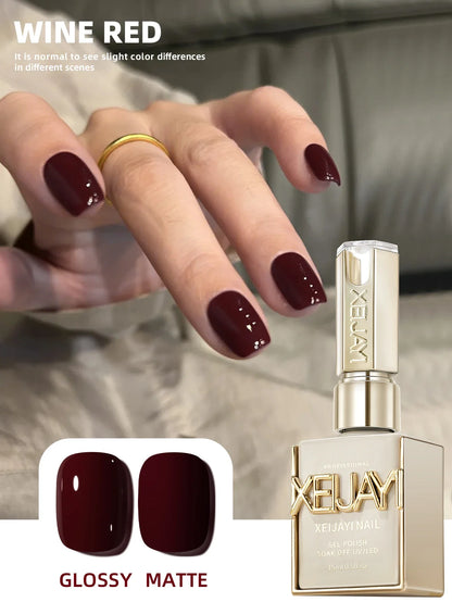 1pc 15ml Reddish Brown Gel Nail Polish Starter Pure Soak Off No Wipe Nail Gel Polish Suitable For All Seasons