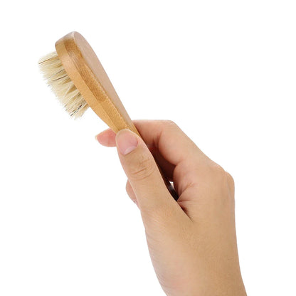 Skin Brush Wood Face Brush Wooden Handle Face Brush Wooden Handle Face Brush Exfoliating Cleaning Skin Brush Tool Face Brush