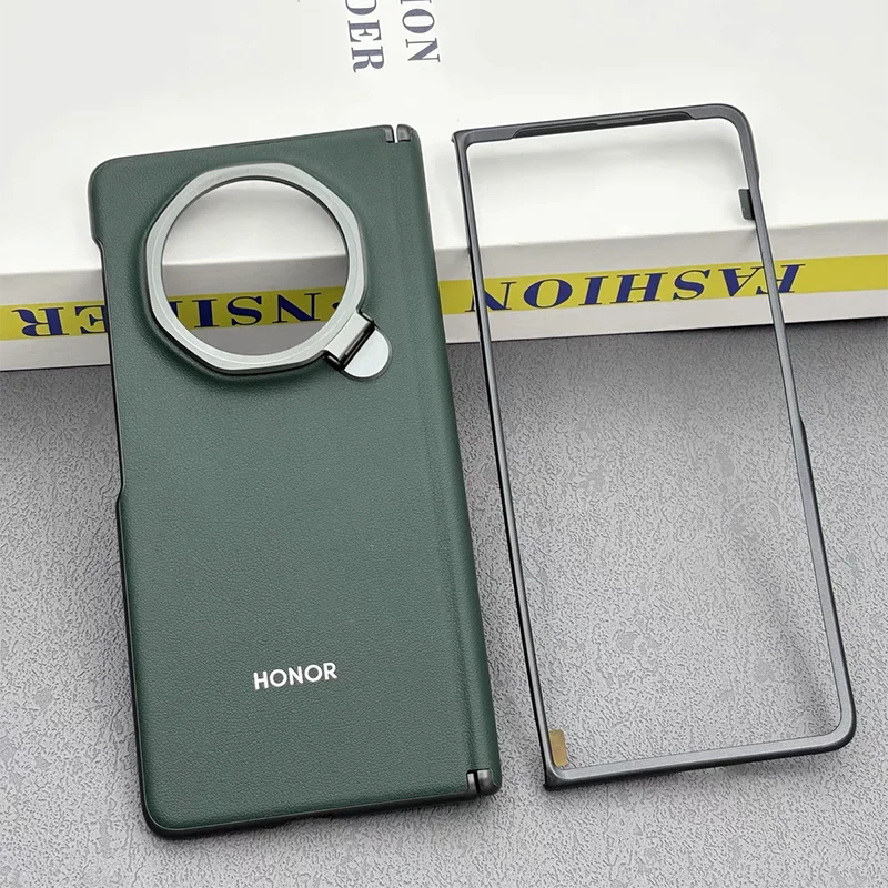 For Honor Magic V3 FCP-N49 Leather Phone Case Slim Flip Shockproof Back Cover Bumper HONOR Magic V3 5G PU Bracket Protect Shell