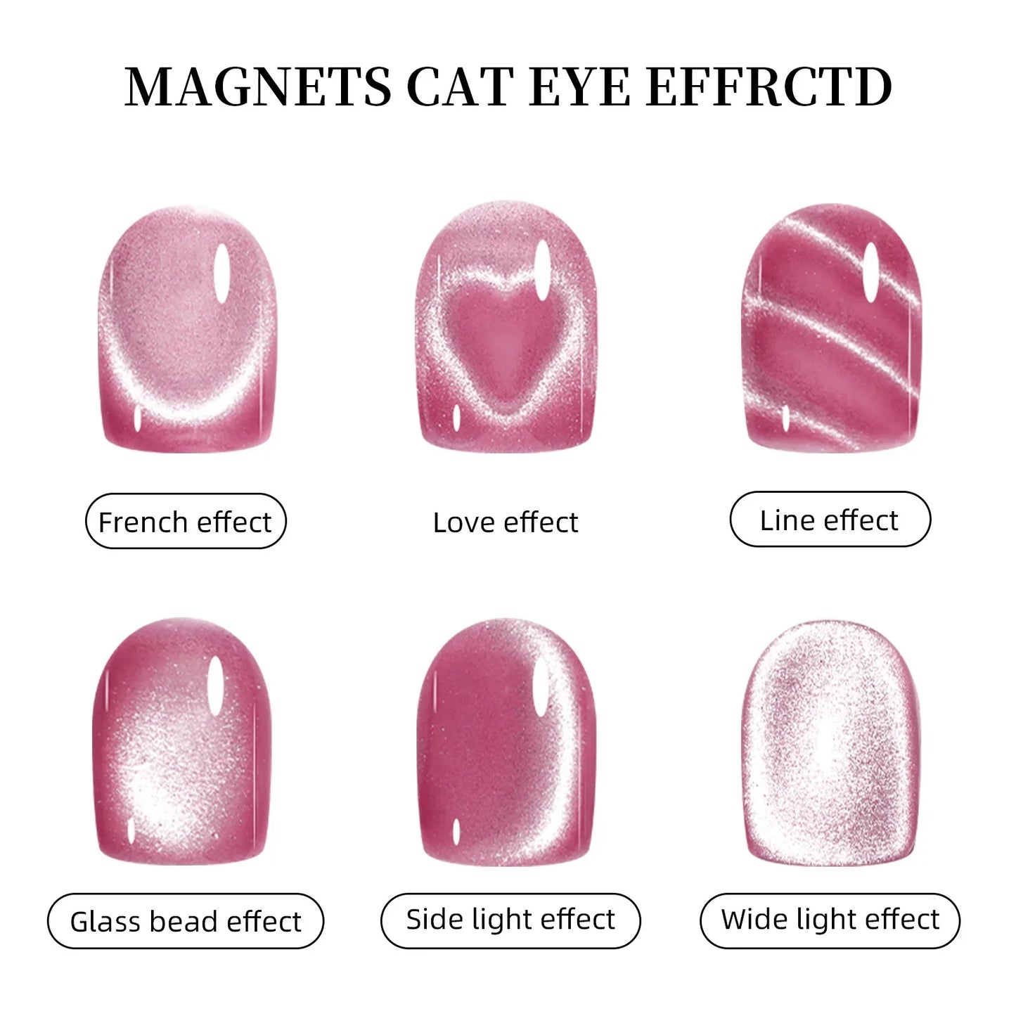 3 in 1 Nail Magnet Tool 3D Love Heart Cat Eye Nail Magnet Double Line Moon Snake Pattern French Nail UV Magnetic Stick Manicure