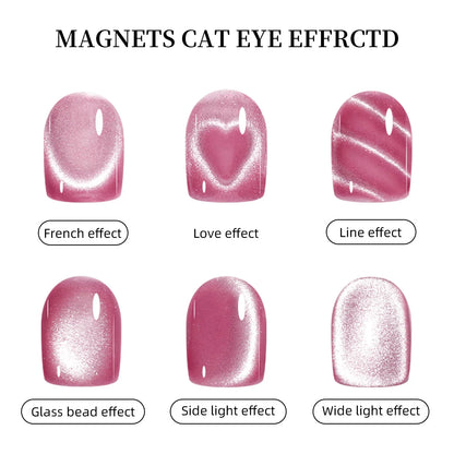 3 in 1 Nail Magnet Tool 3D Love Heart Cat Eye Nail Magnet Double Line Moon Snake Pattern French Nail UV Magnetic Stick Manicure