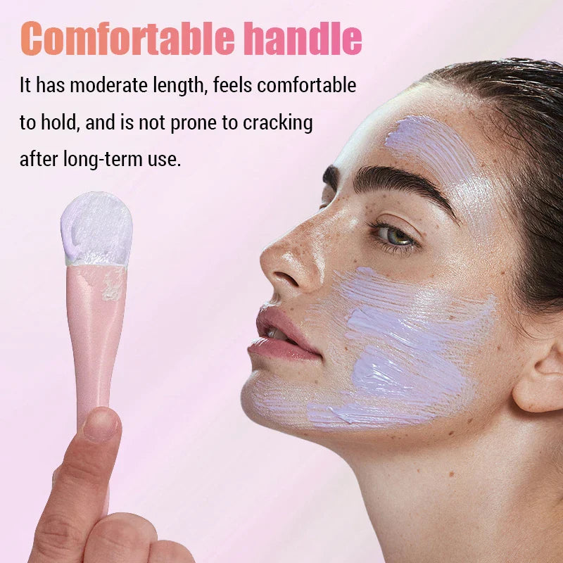 Silicone Facial Mask Brush Soft Head with Scraper Integrated Dual-use Mud Film Brush DIY Film Adjusting Beauty Skin Care Tool