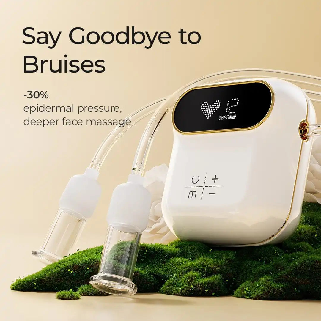 Scraping Massager 6Pcs Facial Cupping Therapy Set Glass Electric Vacuum Cupping 3 in 1 Gua Sha Facial Tools Puffiness Reduction